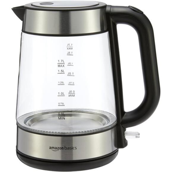 Other - Amazon Basics Glass Carafe Electric Hot Water Kettle, 1.8 Quarts (1.7L), 1500W,